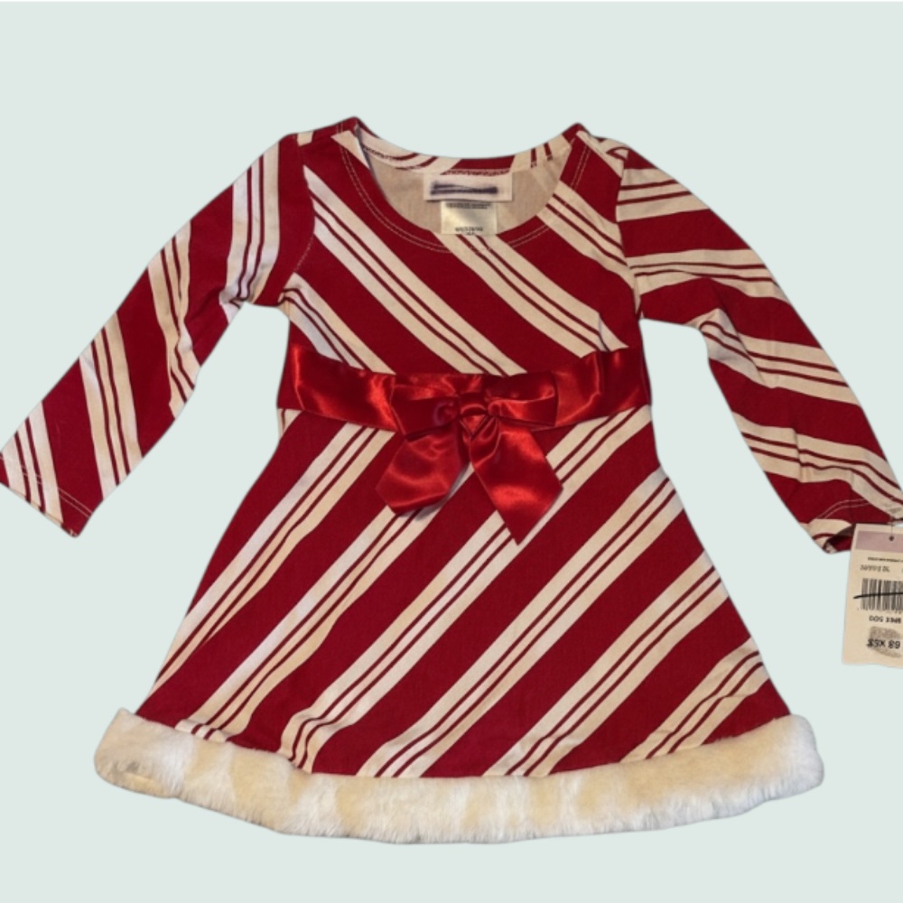 Size 6-9 Months Dress Red and White‎ Christmas Holiday Peppermint Striped
